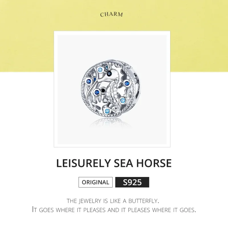 (imagine pentru) Talisman Tip Pandora Calul de mare pe îndelete din argint - BSC266 - Vizualizare 6