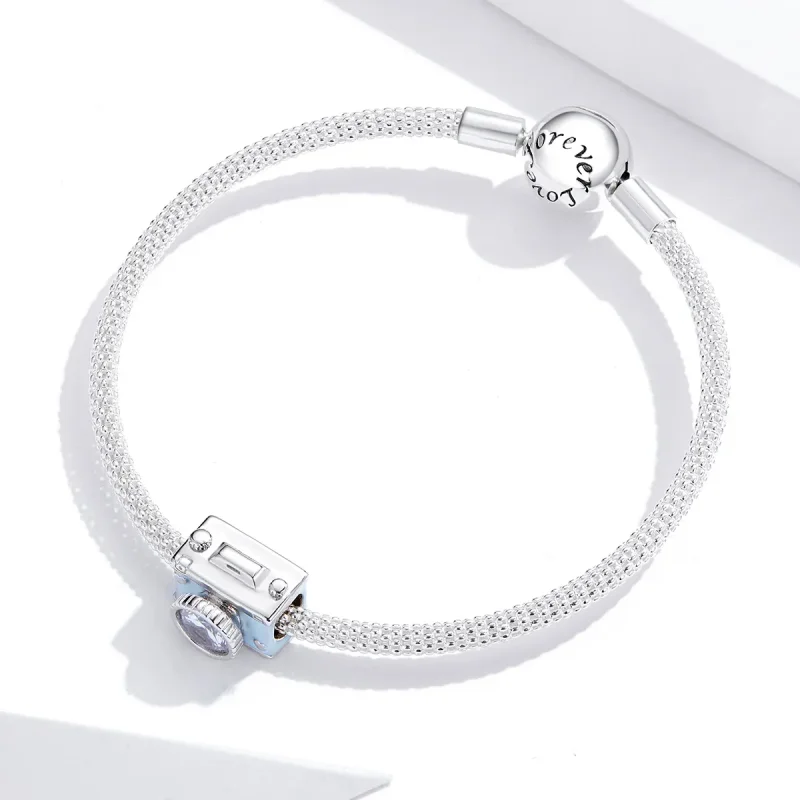 (imagine pentru) Talisman Tip Pandora Cameră albastră din argint - BSC264 - Vizualizare 3