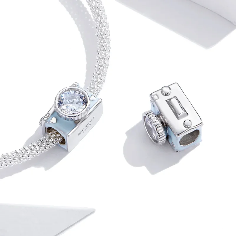 (imagine pentru) Talisman Tip Pandora Cameră albastră din argint - BSC264 - Vizualizare 4
