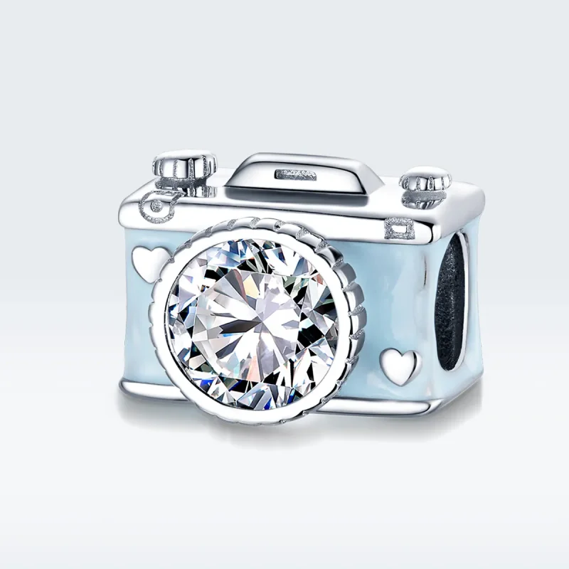 (imagine pentru) Talisman Tip Pandora Cameră albastră din argint - BSC264 - Vizualizare 5