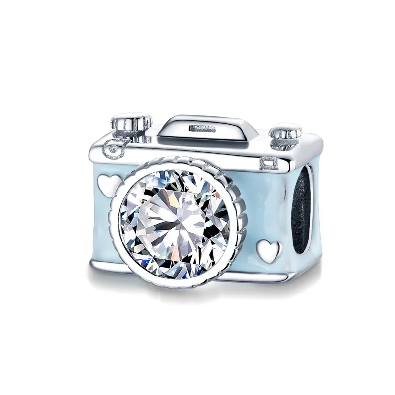 (imagine pentru) Talisman Tip Pandora Cameră albastră din argint - BSC264