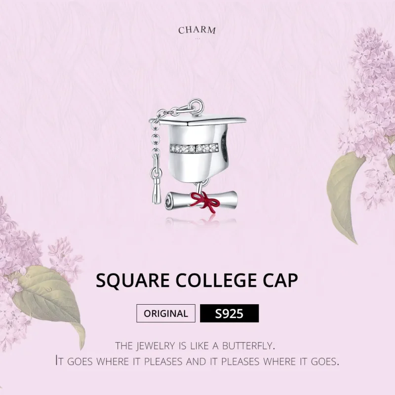 (imagine pentru) Talisman Tip Pandora Capac de absolvire a colegiului din argint - BSC357 - Vizualizare 6