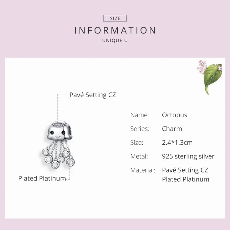 (imagine pentru) Talisman Tip Pandora Caracatiță din argint - BSC081 - Vizualizare 6
