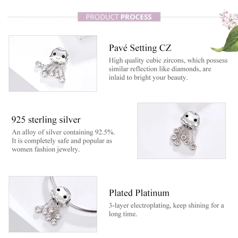 (imagine pentru) Talisman Tip Pandora Caracatiță din argint - BSC081 - Vizualizare 7