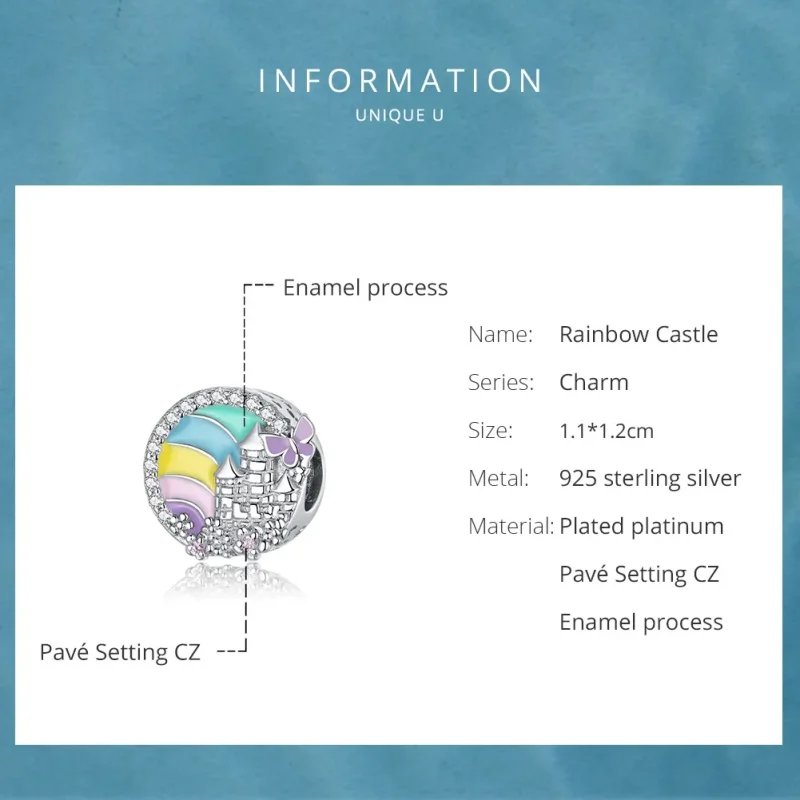 (imagine pentru) Talisman Tip Pandora Castelul Curcubeu din argint - SCC1585 - Vizualizare 6