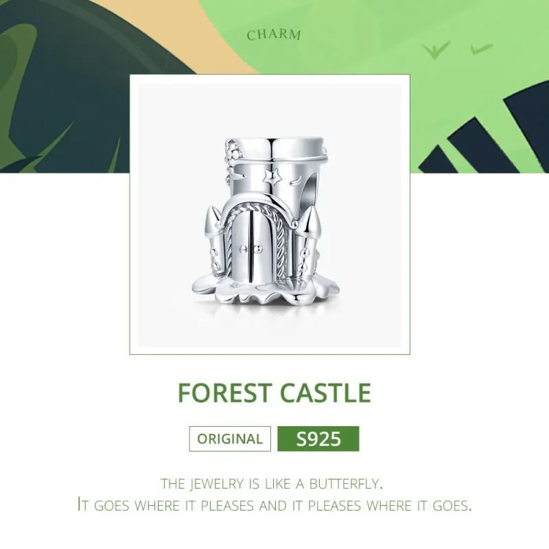 (imagine pentru) Talisman Tip Pandora Castelul Pădurii din argint - SCC1866 - Vizualizare 6