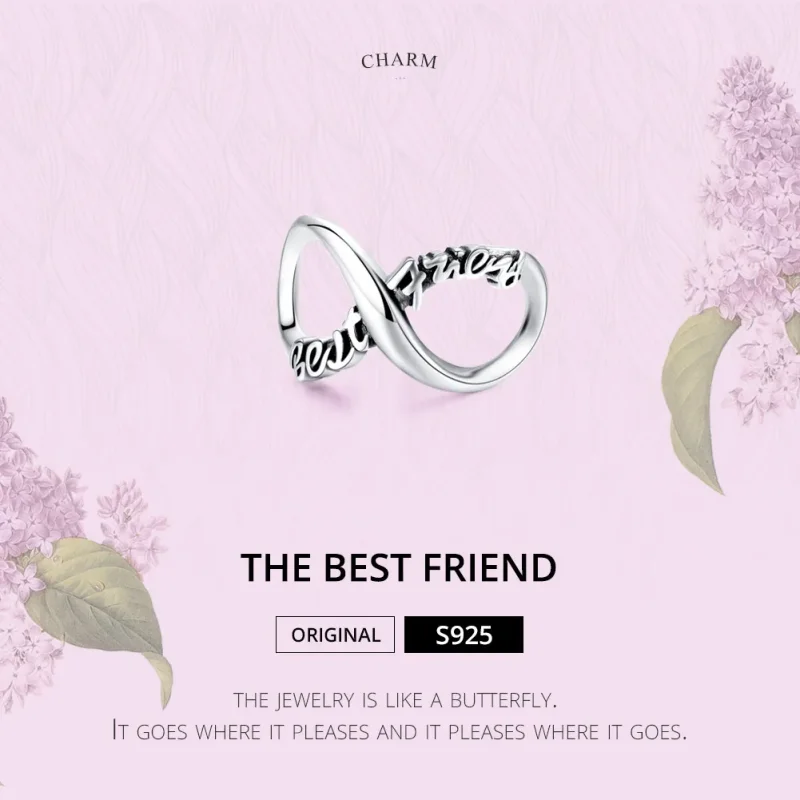 (imagine pentru) Talisman Tip Pandora Cei mai buni prieteni pentru totdeauna din argint - SCC1344 - Vizualizare 6