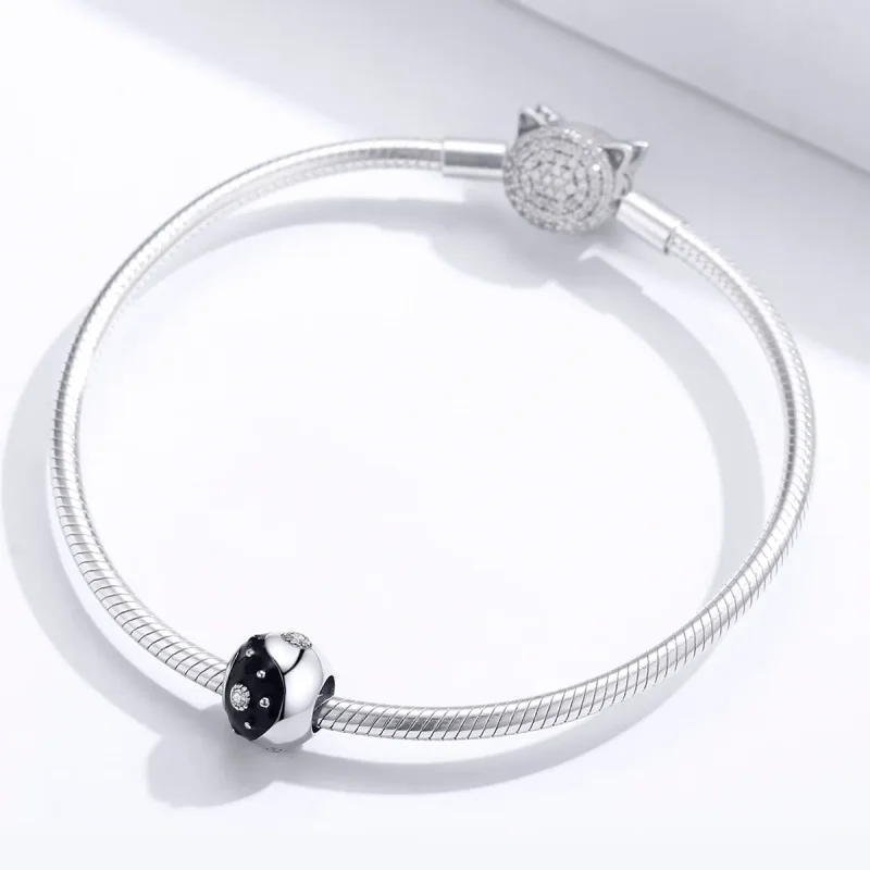 (imagine pentru) Talisman Tip Pandora Chinoiserie Yin Yang din argint - BSC192 - Vizualizare 3
