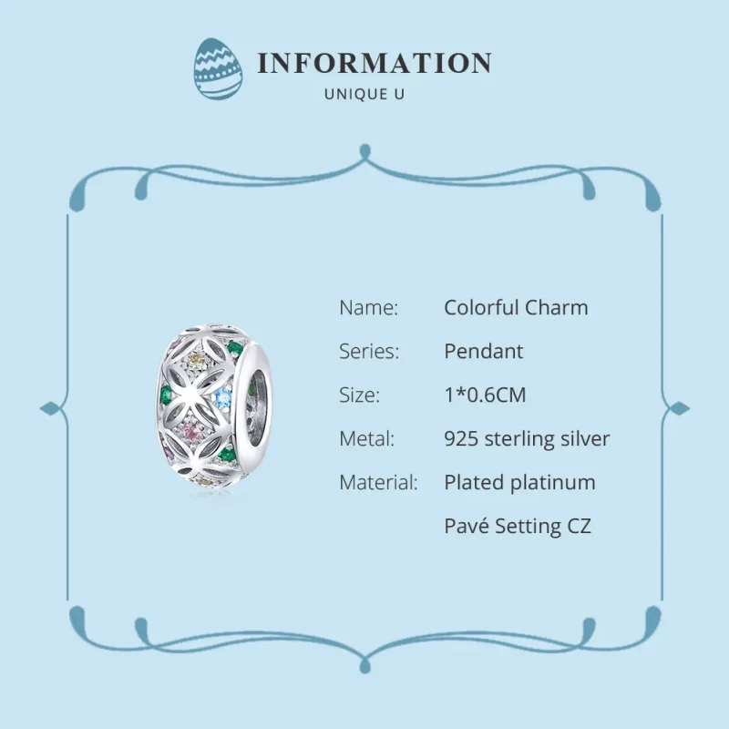(imagine pentru) Talisman Tip Pandora Colorat din argint - BSC224 - Vizualizare 6