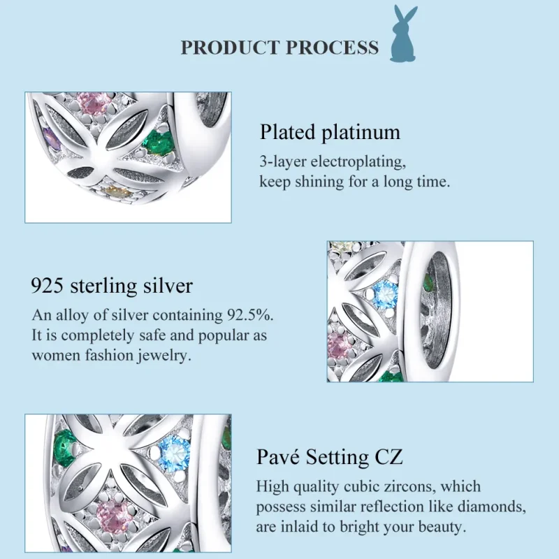 (imagine pentru) Talisman Tip Pandora Colorat din argint - BSC224 - Vizualizare 7