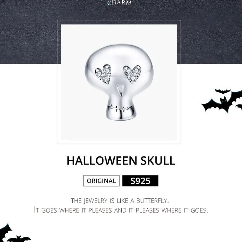 (imagine pentru) Talisman Tip Pandora Craniu de Halloween din argint - SCC1362 - Vizualizare 5