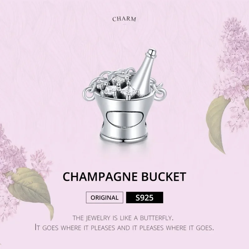(imagine pentru) Talisman Tip Pandora Cupa cu sampanie din argint - SCC1687 - Vizualizare 6