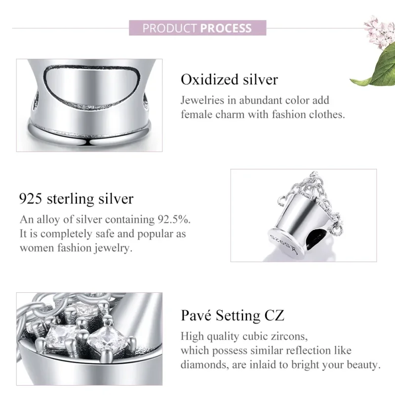 (imagine pentru) Talisman Tip Pandora Cupa cu sampanie din argint - SCC1687 - Vizualizare 8