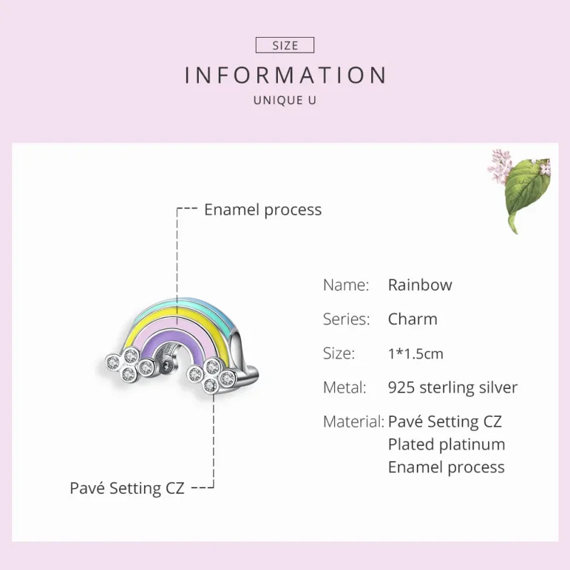 (imagine pentru) Talisman Tip Pandora Curcubeu din argint - SCC1425 - Vizualizare 7