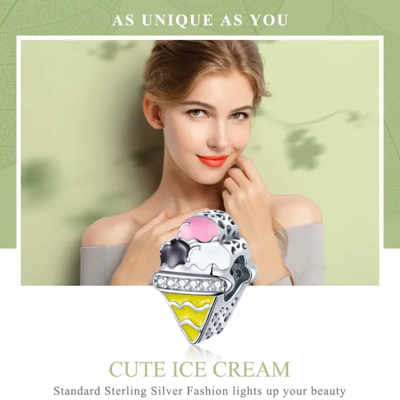 (imagine pentru) Talisman Tip Pandora Cute Inghetata din argint - SCC1129 - Vizualizare 2