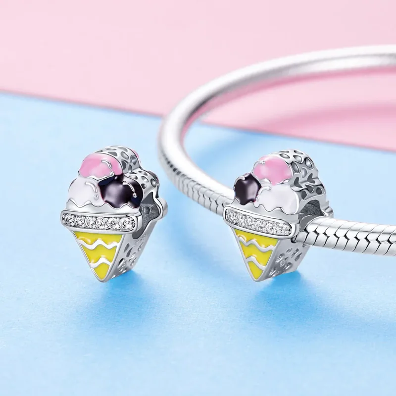 (imagine pentru) Talisman Tip Pandora Cute Inghetata din argint - SCC1129 - Vizualizare 4
