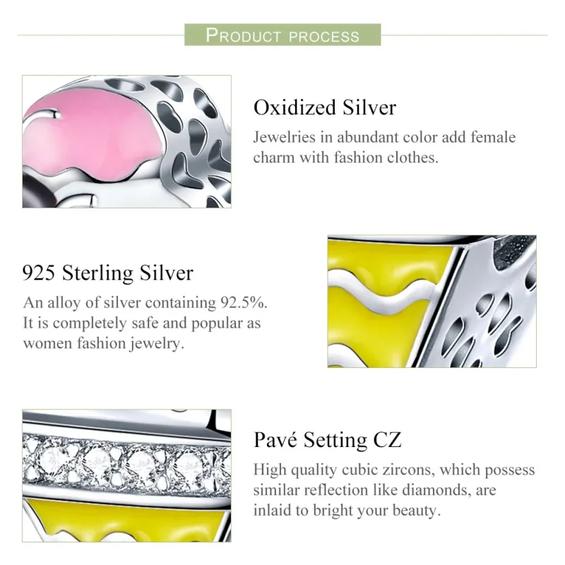 (imagine pentru) Talisman Tip Pandora Cute Inghetata din argint - SCC1129 - Vizualizare 6