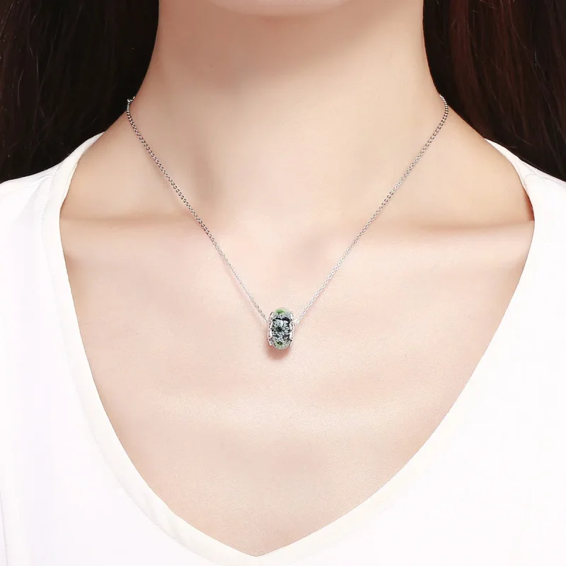 (imagine pentru) Talisman Tip Pandora Cyan Crizantema din argint - SCC1011 - Vizualizare 5