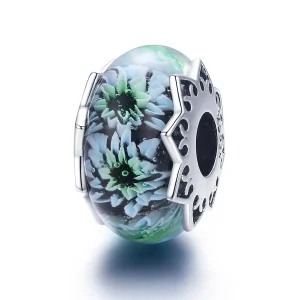 (imagine pentru) Talisman Tip Pandora Cyan Crizantema din argint - SCC1011