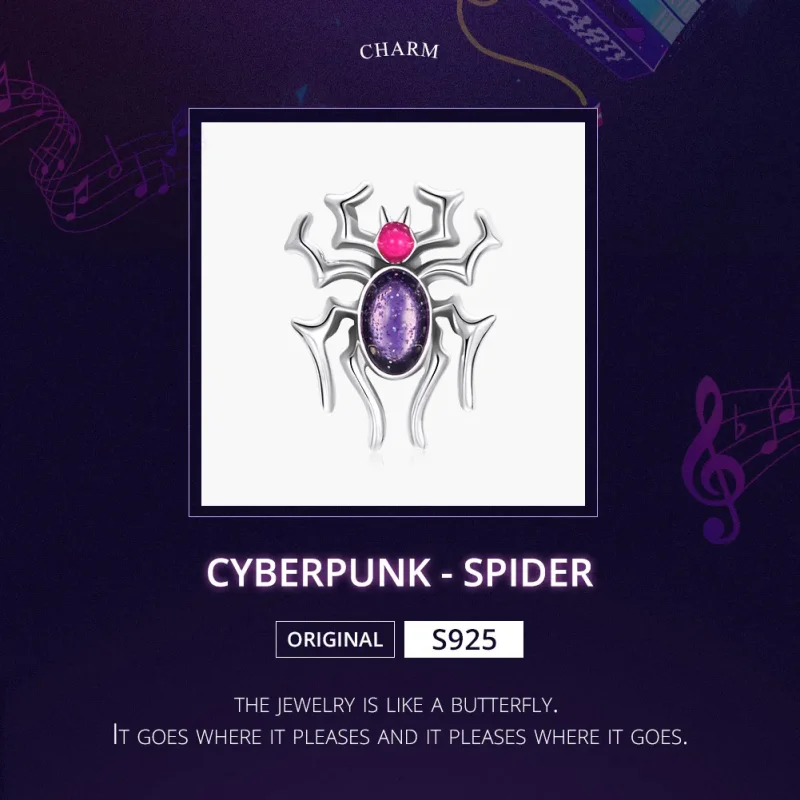 (imagine pentru) Talisman Tip Pandora Cyberpunk - Păianjen din argint - SCC1842 - Vizualizare 5