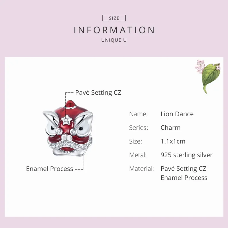 (imagine pentru) Talisman Tip Pandora Dansul leului din argint - BSC086 - Vizualizare 6