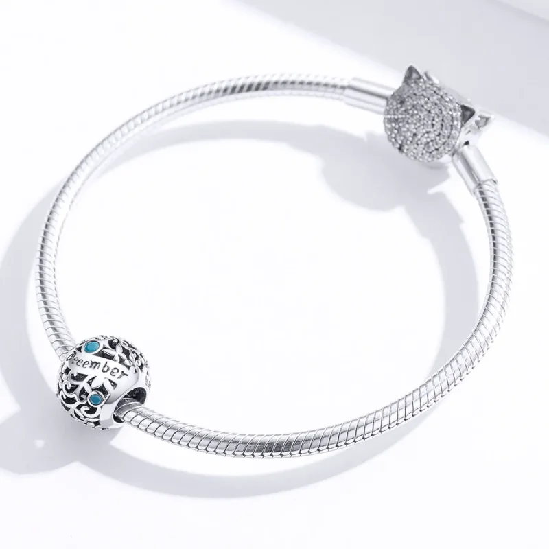 (imagine pentru) Talisman Tip Pandora Decembrie piatra de naștere din argint - SCC1385-12 - Vizualizare 3