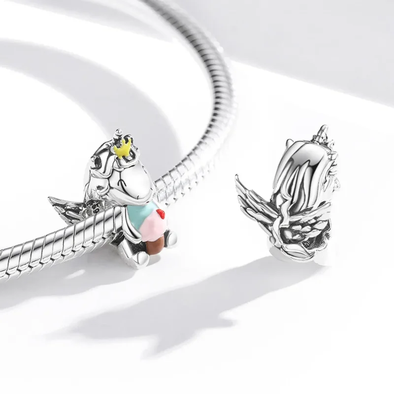 (imagine pentru) Talisman Tip Pandora Desert Unicorn din argint - SCC1872 - Vizualizare 4