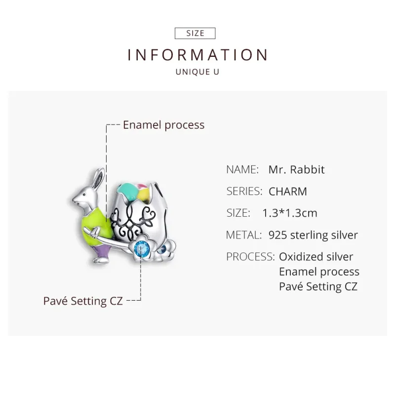 (imagine pentru) Talisman Tip Pandora Domnule Iepure din argint - SCC1755 - Vizualizare 8