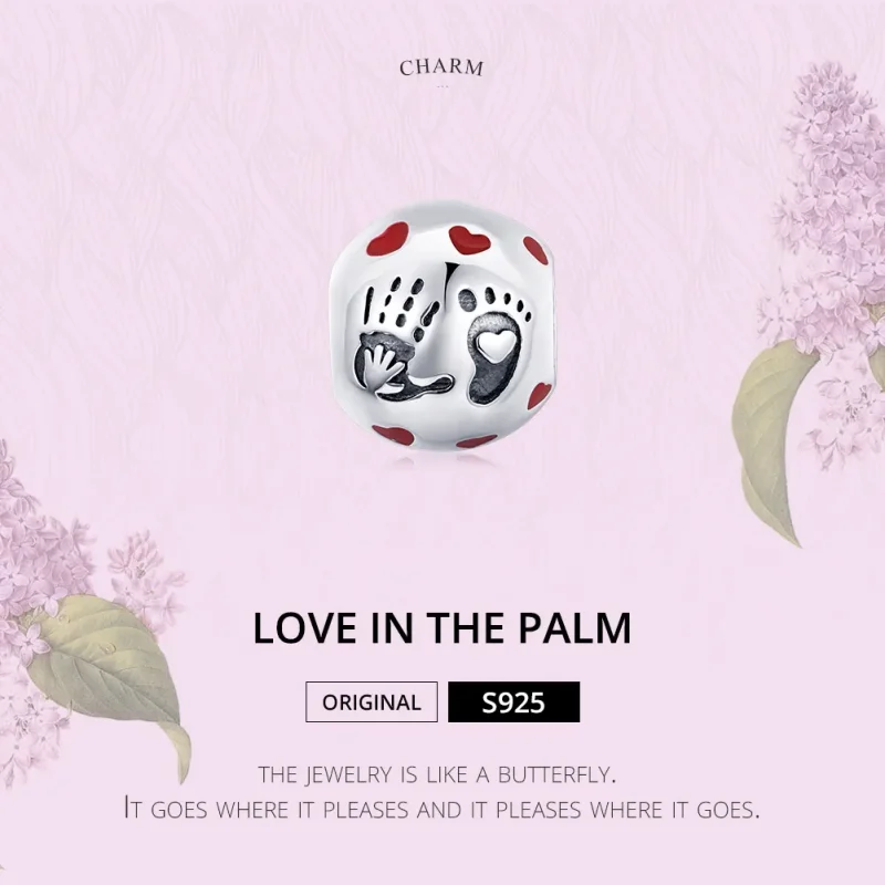 (imagine pentru) Talisman Tip Pandora Dragoste în palmă din argint - SCC1827 - Vizualizare 6