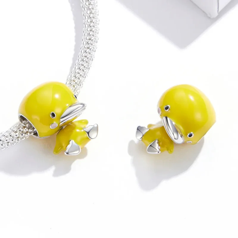 (imagine pentru) Talisman Tip Pandora Duck Galben din argint - SCC1501 - Vizualizare 4