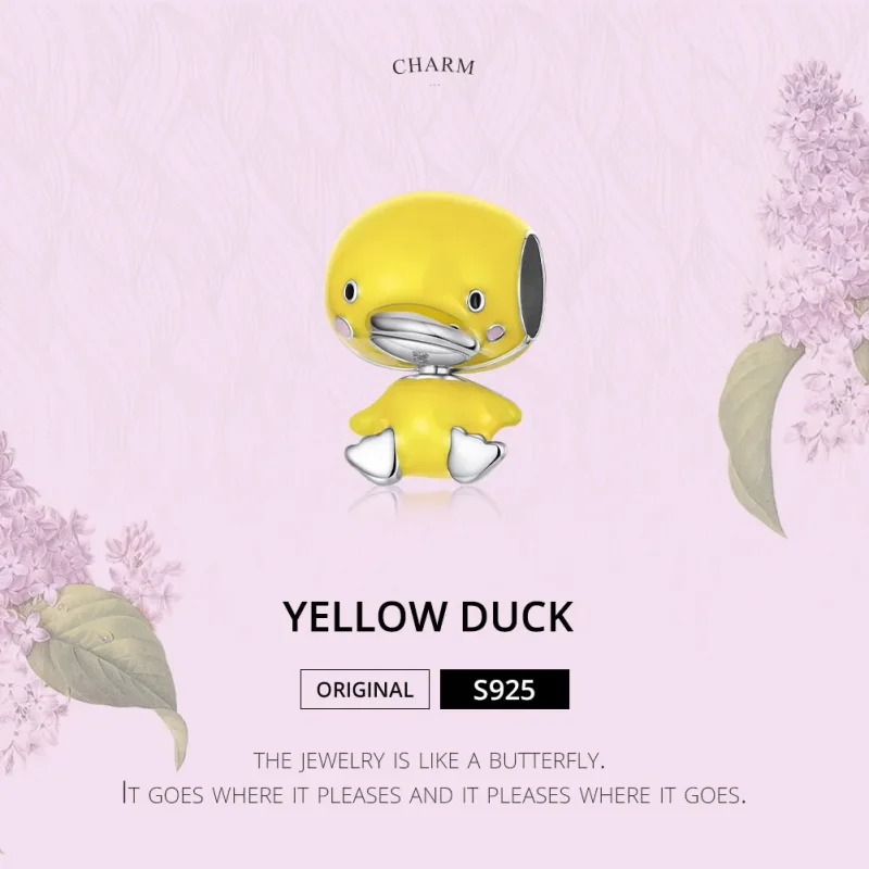 (imagine pentru) Talisman Tip Pandora Duck Galben din argint - SCC1501 - Vizualizare 6