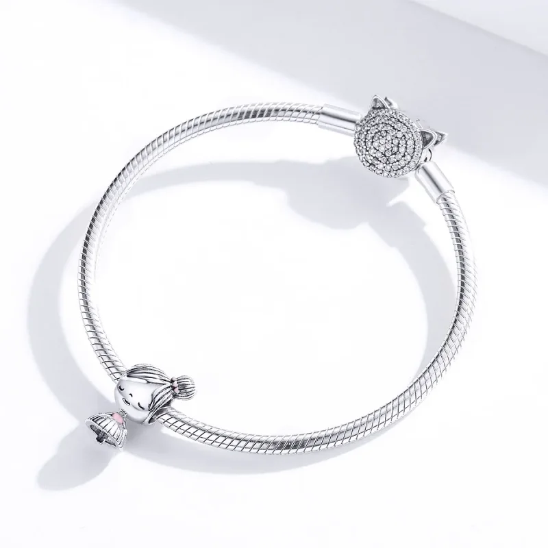 (imagine pentru) Talisman Tip Pandora Este o fată din argint - SCC1335 - Vizualizare 3