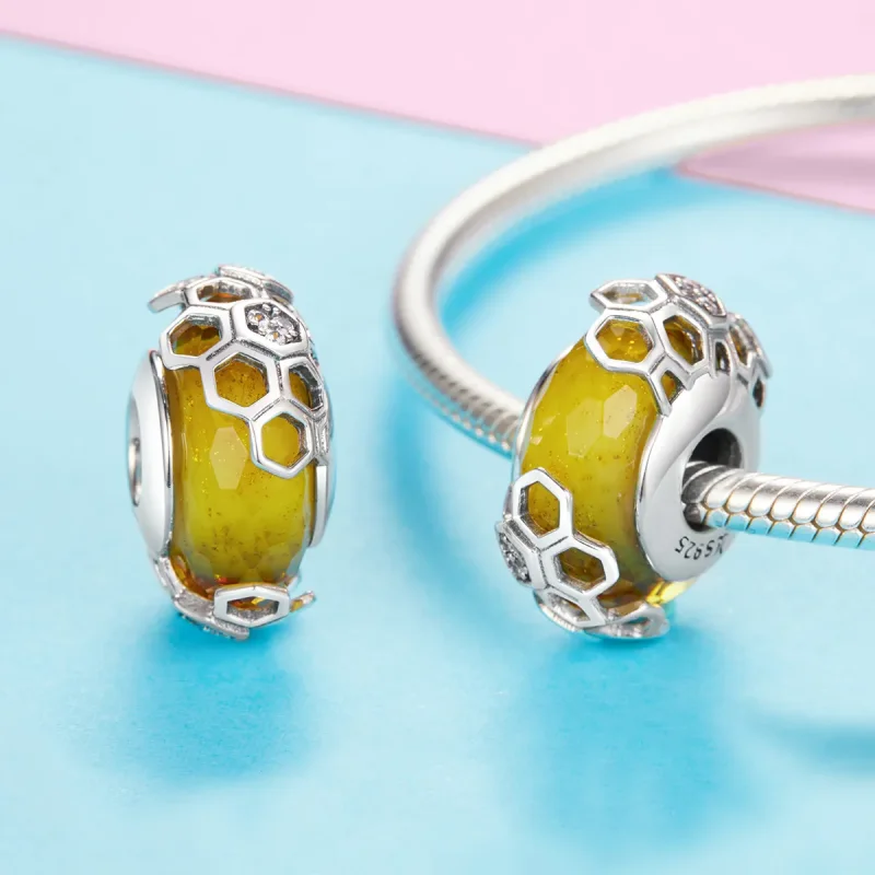 (imagine pentru) Talisman Tip Pandora Fagure din argint - SCC1073 - Vizualizare 3