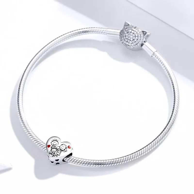 (imagine pentru) Talisman Tip Pandora Familia mea din argint - BSC237 - Vizualizare 3
