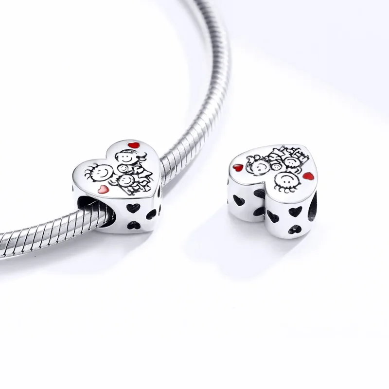 (imagine pentru) Talisman Tip Pandora Familia mea din argint - BSC237 - Vizualizare 4