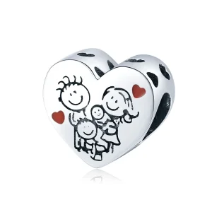 (imagine pentru) Talisman Tip Pandora Familia mea din argint - BSC237
