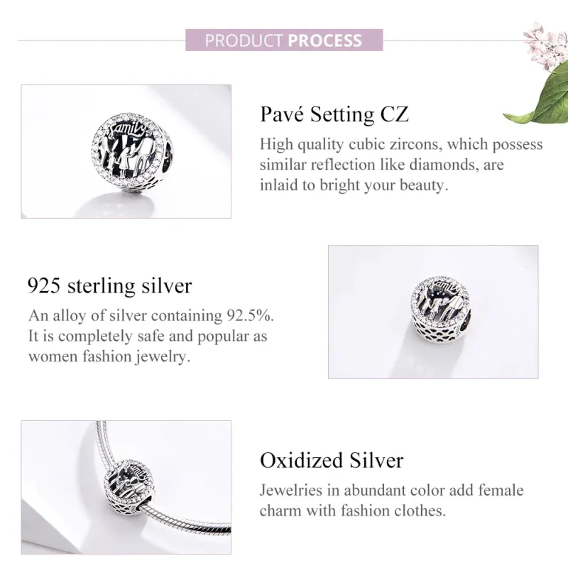 (imagine pentru) Talisman Tip Pandora Familia mea din argint - SCC1184 - Vizualizare 4