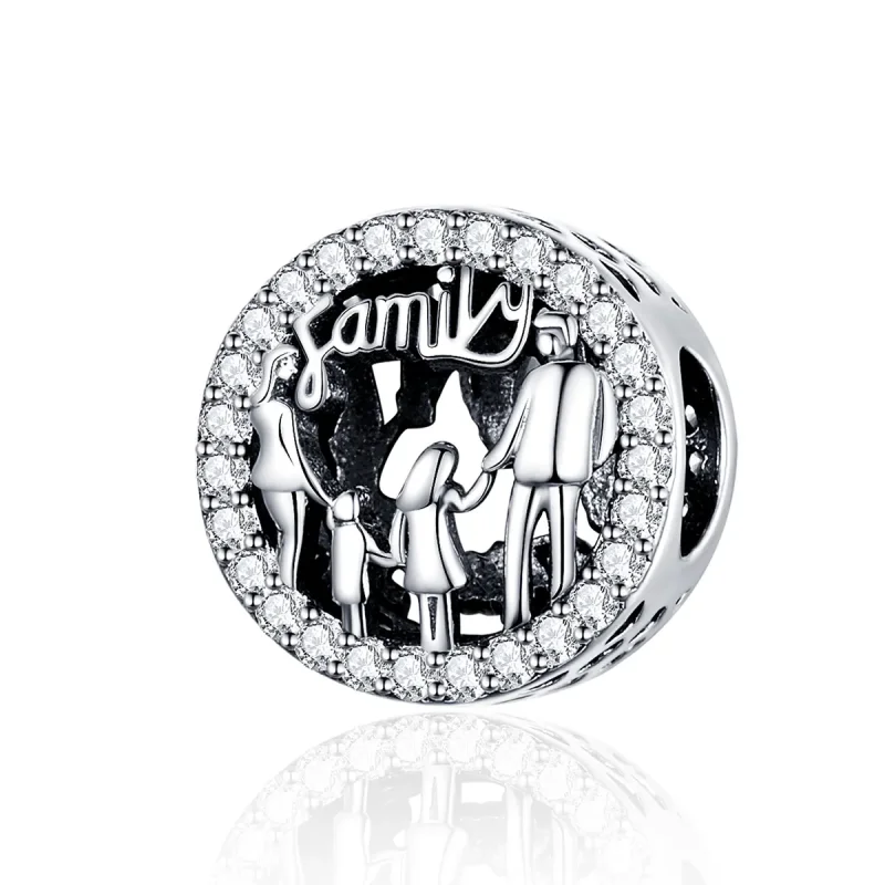 (imagine pentru) Talisman Tip Pandora Familia mea din argint - SCC1184