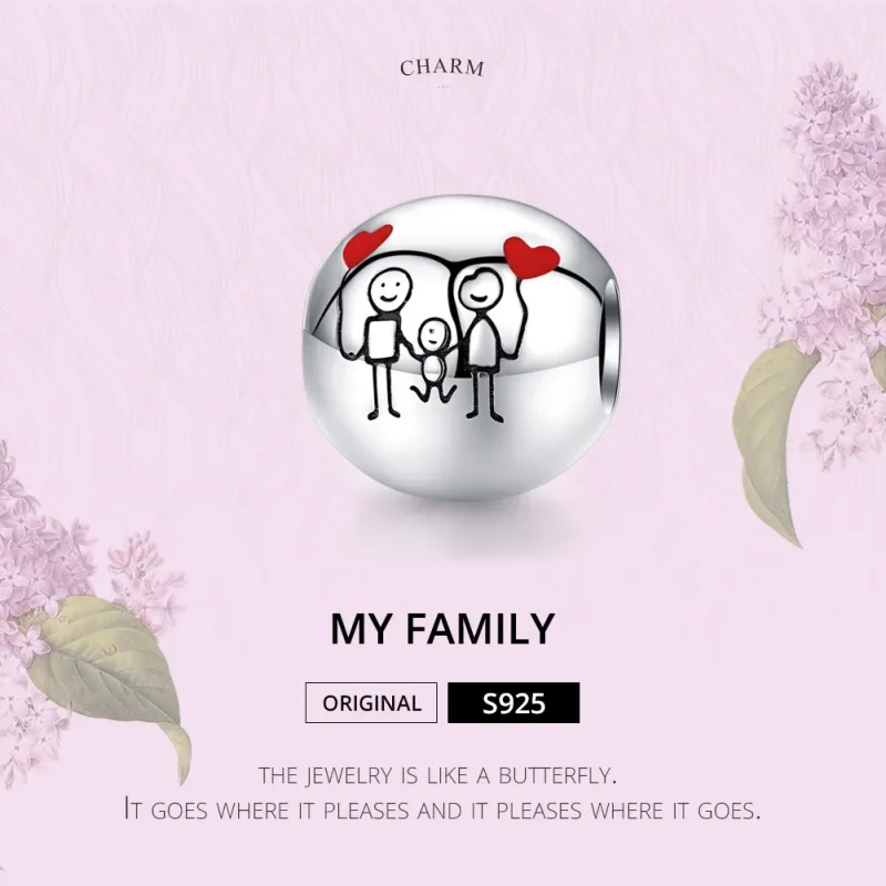 (imagine pentru) Talisman Tip Pandora Familia mea din argint - SCC1339 - Vizualizare 6