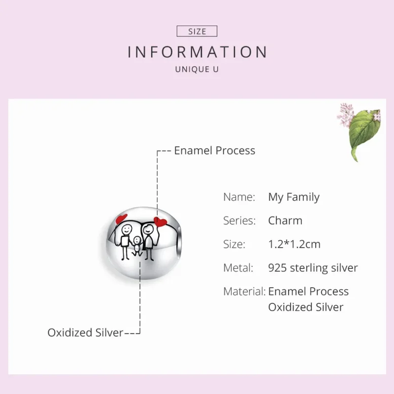 (imagine pentru) Talisman Tip Pandora Familia mea din argint - SCC1339 - Vizualizare 7
