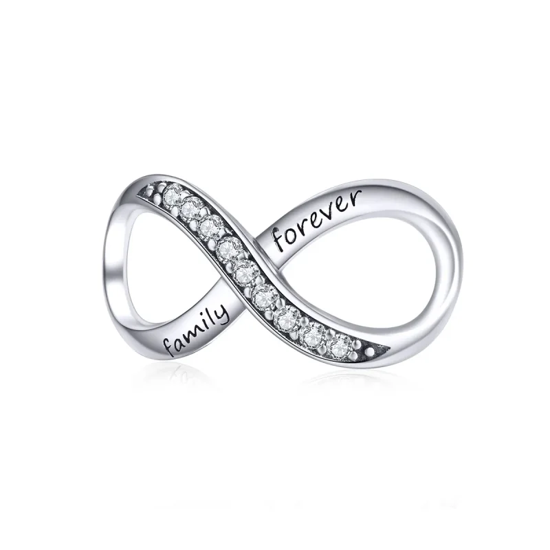 (imagine pentru) Talisman Tip Pandora Familie pentru totdeauna din argint - SCC1146