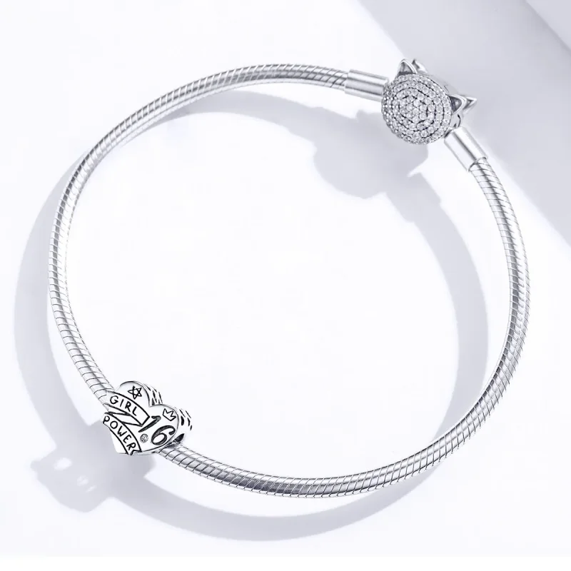 (imagine pentru) Talisman Tip Pandora Fata de putere dulce 16 din argint - SCC1437 - Vizualizare 3