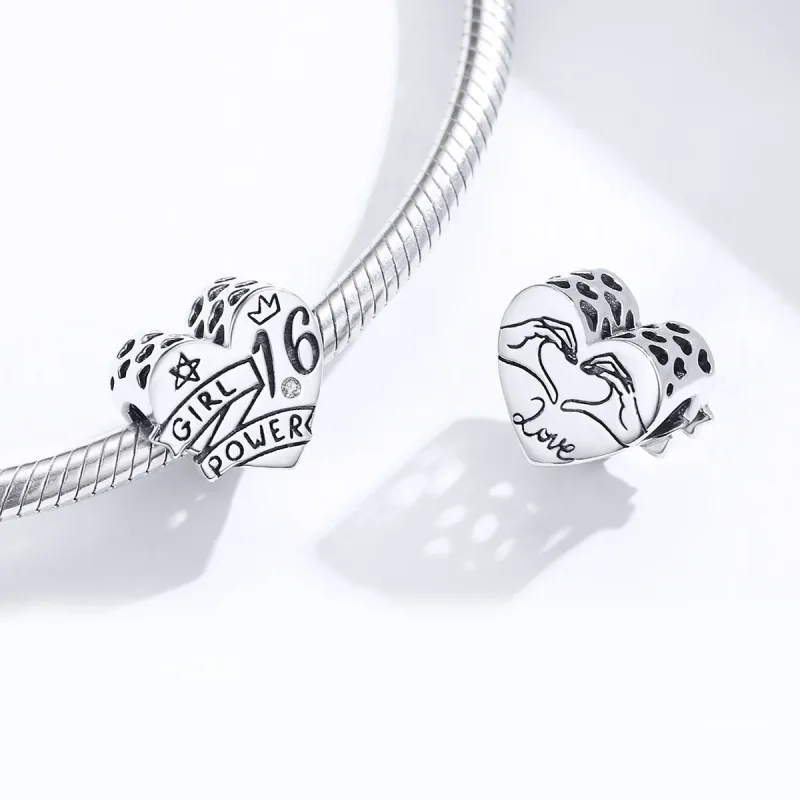 (imagine pentru) Talisman Tip Pandora Fata de putere dulce 16 din argint - SCC1437 - Vizualizare 4