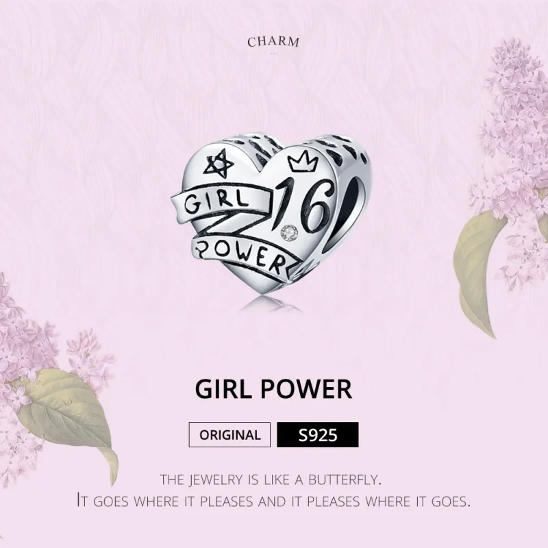 (imagine pentru) Talisman Tip Pandora Fata de putere dulce 16 din argint - SCC1437 - Vizualizare 6