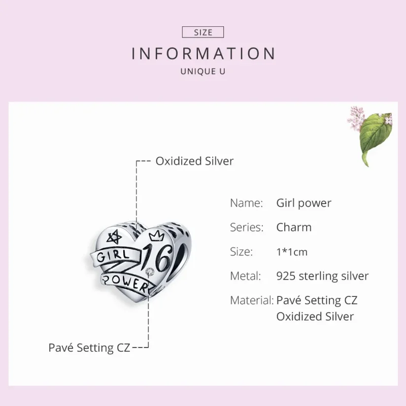 (imagine pentru) Talisman Tip Pandora Fata de putere dulce 16 din argint - SCC1437 - Vizualizare 7