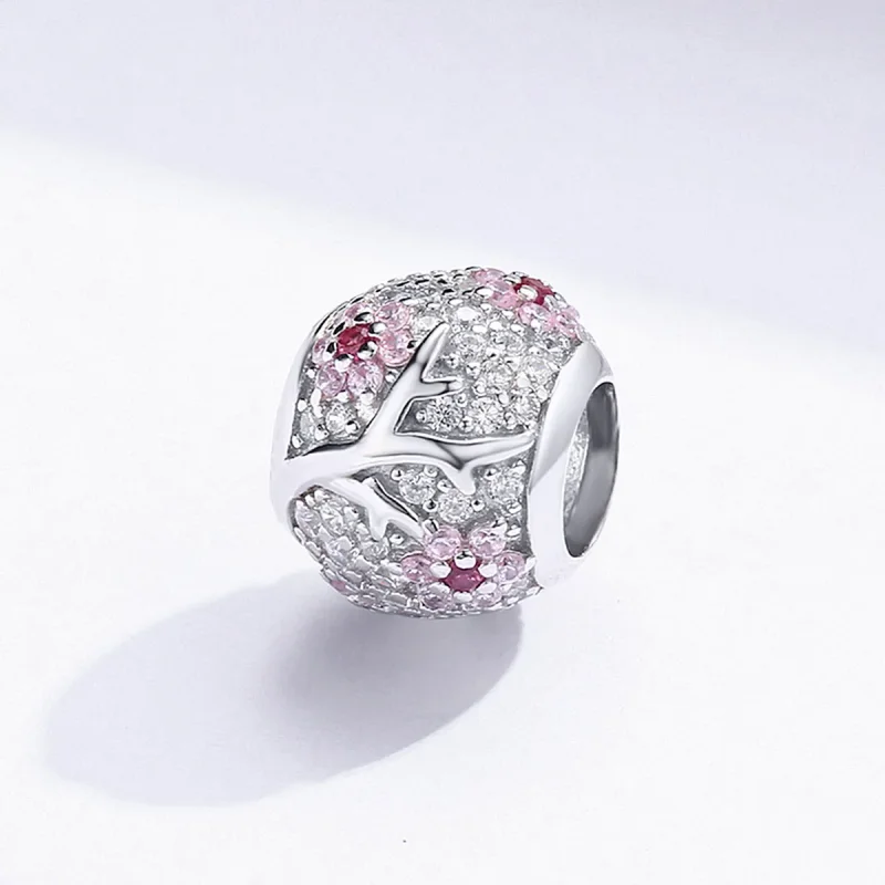 (imagine pentru) Talisman Tip Pandora Floare de prun din argint - BSC153 - Vizualizare 2