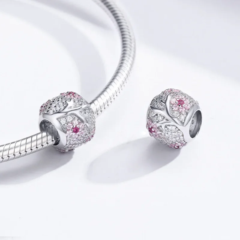 (imagine pentru) Talisman Tip Pandora Floare de prun din argint - BSC153 - Vizualizare 4