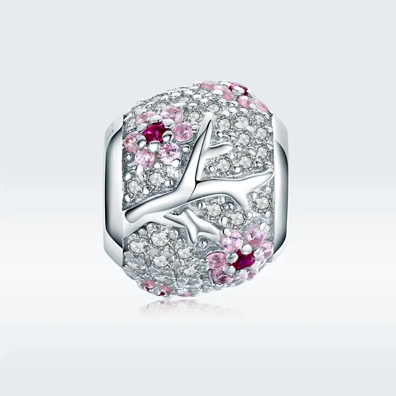 (imagine pentru) Talisman Tip Pandora Floare de prun din argint - BSC153 - Vizualizare 5