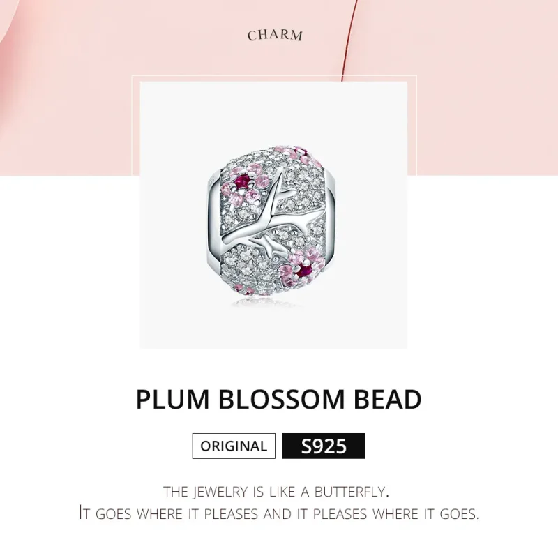 (imagine pentru) Talisman Tip Pandora Floare de prun din argint - BSC153 - Vizualizare 6