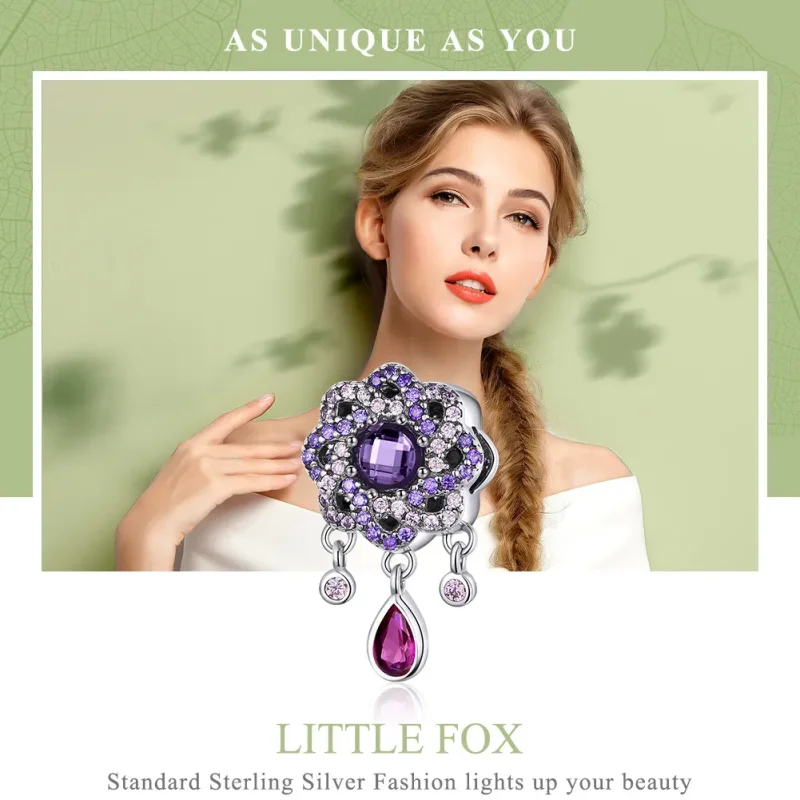 (imagine pentru) Talisman Tip Pandora Floare persistentă din argint - SCC1075 - Vizualizare 2